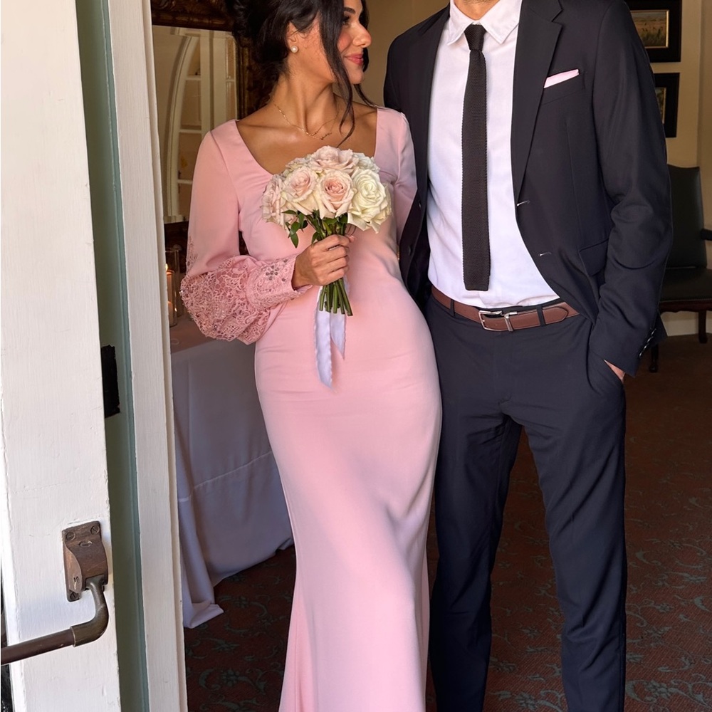 PINK MAXI BRIDESMAID GOWN BADGLEY MISCHKA